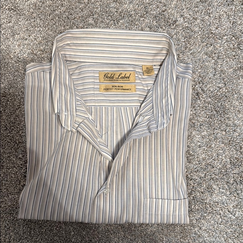 Ralph Lauren Blue and White Dress Shirt with Pinstripes